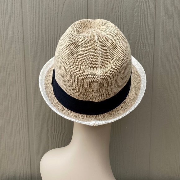 SOLD Vintage 90s Woven Trilby Fedora Hat - Picture 6 of 13